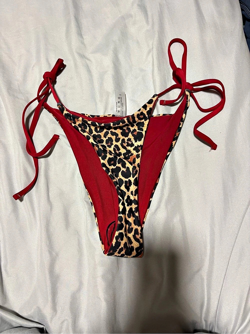 Leopard Print Red Bikini Size Small